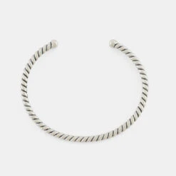 Silver Twist Cuff 16 Silver Twist Cuff -SERGE DENIMES Shop Silver Twist Bangle Grey 4