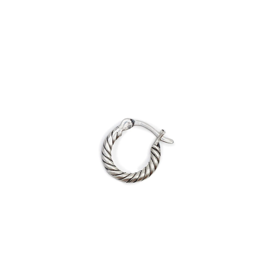 Silver Twist Hoop Earring 4 Silver Twist Hoop Earring - Image 2