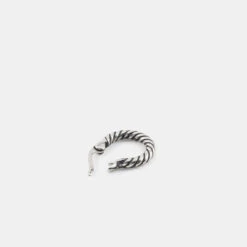 Silver Twist Hoop Earring 15 Silver Twist Hoop Earring -SERGE DENIMES Shop Silver Twist Earring Product Shot 3 Grey