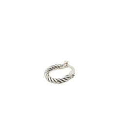 Silver Twist Hoop Earring
