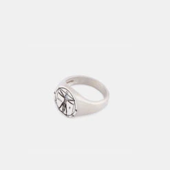 Silver Vitruvian Ring -SERGE DENIMES Shop Silver Vitruvian Ring Product Shot Tilt 2 Grey