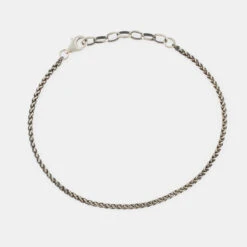 Silver Wheat Chain Bracelet 12 Silver Wheat Chain Bracelet -SERGE DENIMES Shop Silver Wheat Bracelet Grey 2