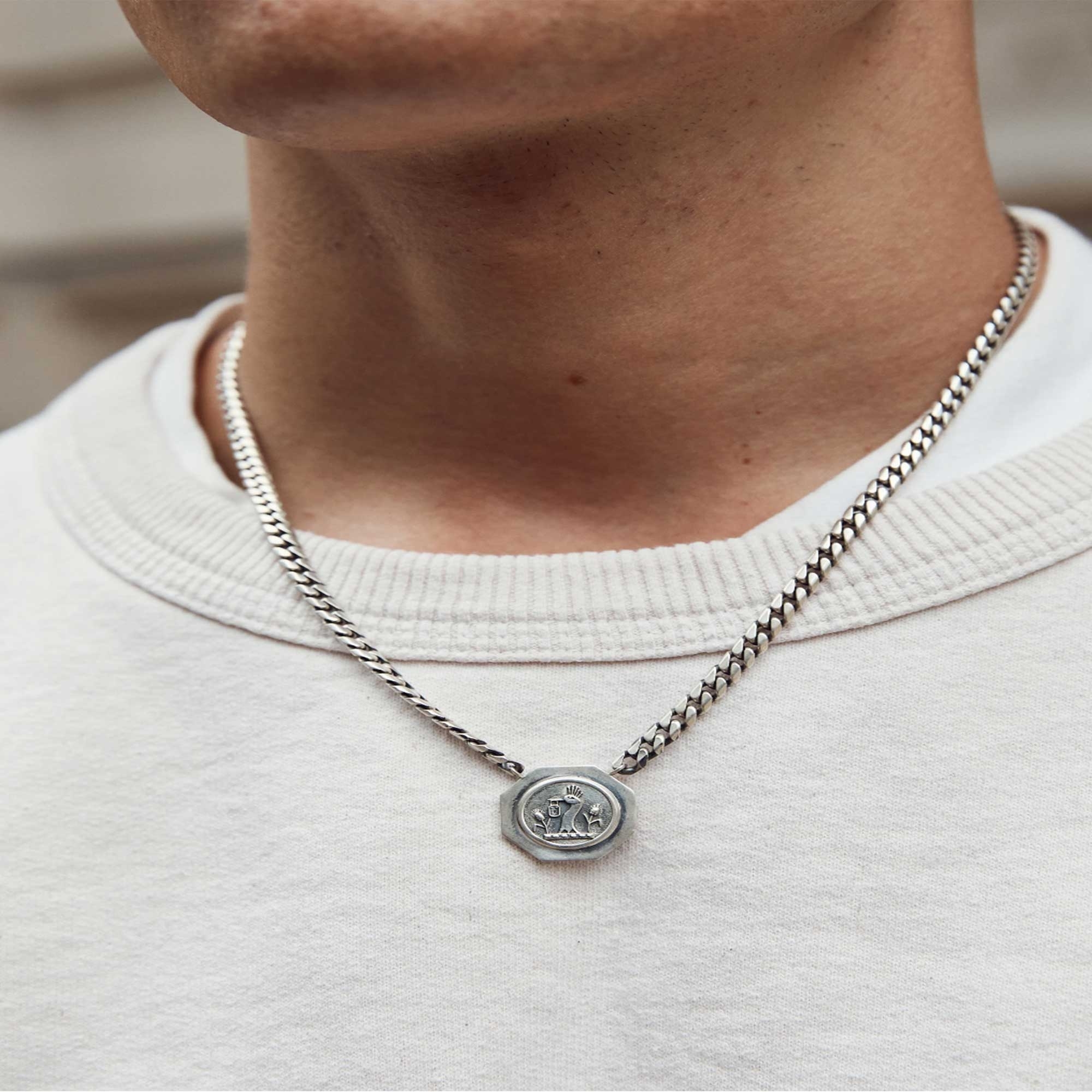 SERGE DENIMES Shop 57 SERGE DENIMES Shop -SERGE DENIMES Shop serge denimes octagon crest necklace silver p46607 540537 image