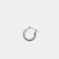 Silver Twist Hoop Earring 14 Silver Twist Hoop Earring -SERGE DENIMES Shop silver twist hoop grey 2